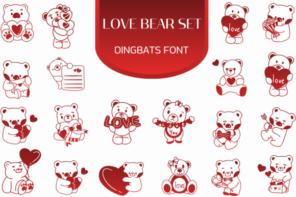 Love Bear Set Font for Creative Brands