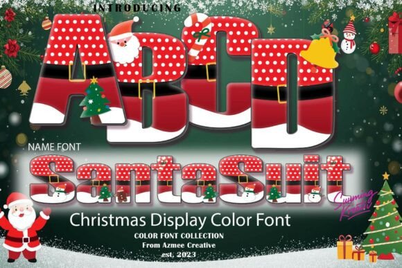 Santa Suit Font for Holiday Design